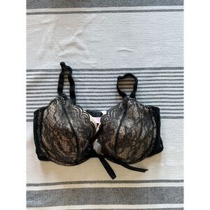 Victoria's Secret Nude and Black Lace Bra - 38D